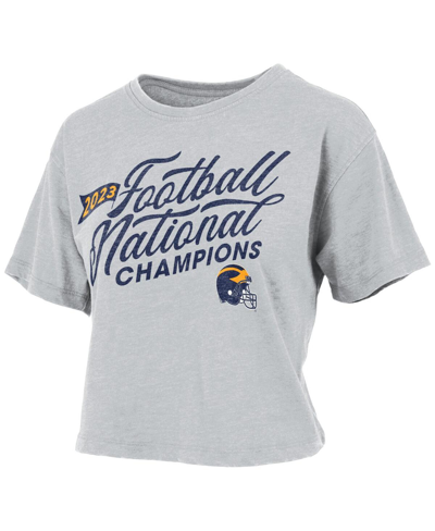 Pressbox Gray Michigan Wolverines College Football Playoff 2023 National Champions Vintage Waist-le In Gray
