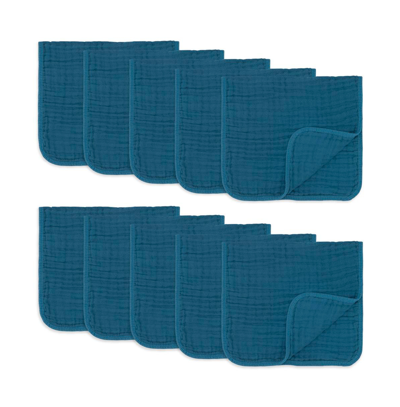 Shop Comfy Cubs Muslin Burp Cloths, Pack Of 10 In Neptune