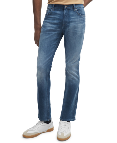 Shop Hugo Boss Boss By  Men's Slim-fit Jeans In Medium Blue