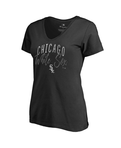 Fanatics Women's  Black Chicago White Sox Graceful V-neck T-shirt