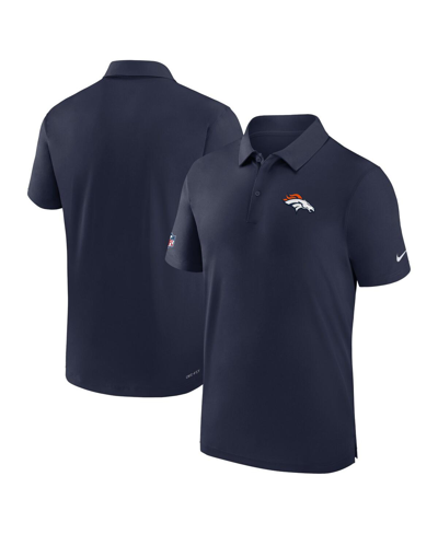 Shop Nike Men's  Navy Denver Broncos Sideline Coaches Dri-fit Polo Shirt