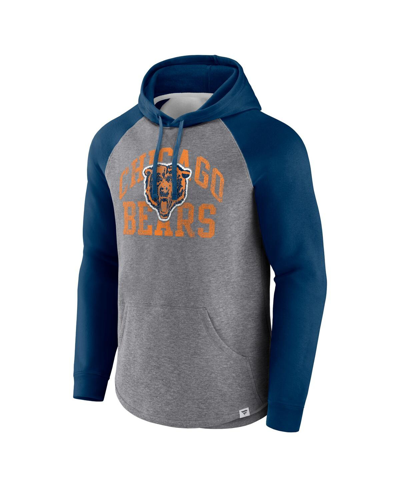Fanatics Branded Heather Gray Chicago Bears Favorite Arch Raglan Pullover Hoodie In Heather Gray
