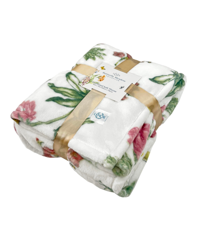 Lenox Butterfly Meadow Bloom Throw, 60" X 70" In White,multi