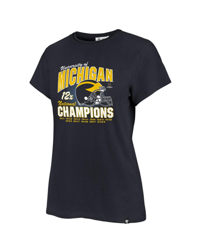 Shop 47 Brand Women's ' Navy Distressed Michigan Wolverines 12-time Football National Champions Frankie T-