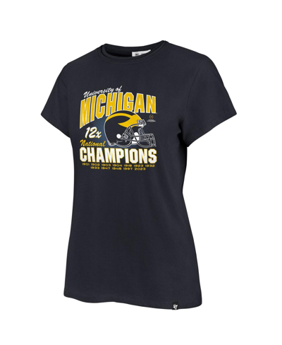 47 Brand Women's ' Navy Distressed Michigan Wolverines 12-time Football National Champions Frankie T- In Navy