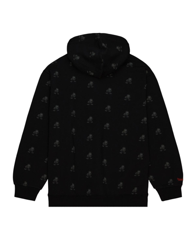 Mitchell & Ness Men's  Black Cleveland Browns Allover Print Fleece Pullover Hoodie In Black