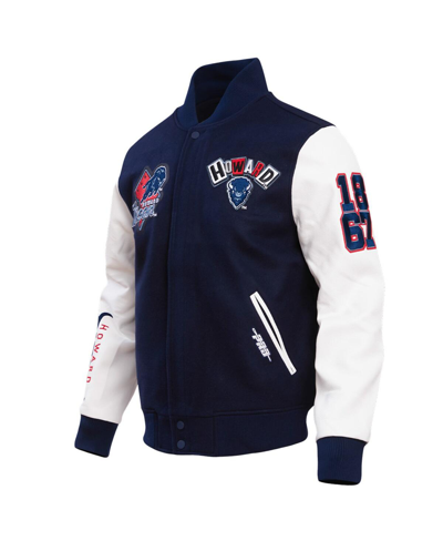 Shop Pro Standard Men's  Navy Howard Bison Homecoming Varsity Full-snap Jacket