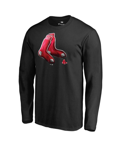 Fanatics Branded Black Boston Red Sox Midnight Mascot Long Sleeve T-shirt In Black