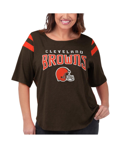 G-iii 4her By Carl Banks Brown Cleveland Browns Plus Size Linebacker T-shirt In Brown