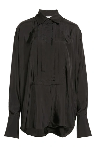 Shop Jil Sander Relaxed Fit Tuxedo Shirt In 001 - Black