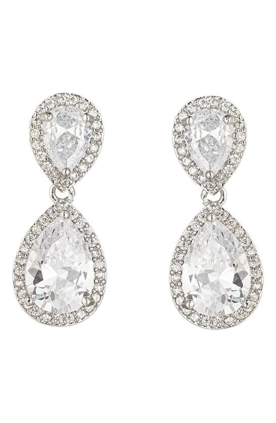Eye Candy Los Angeles Isabella Cz Drop Earrings In Silver
