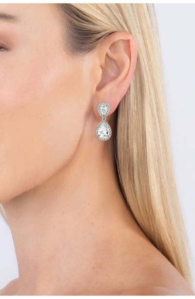 Eye Candy Los Angeles Isabella Cz Drop Earrings In Silver