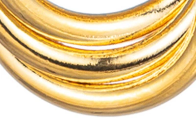 Eye Candy Los Angeles Lisa 24k Gold Plated Open Circle Drop Hoop Earrings In Gold