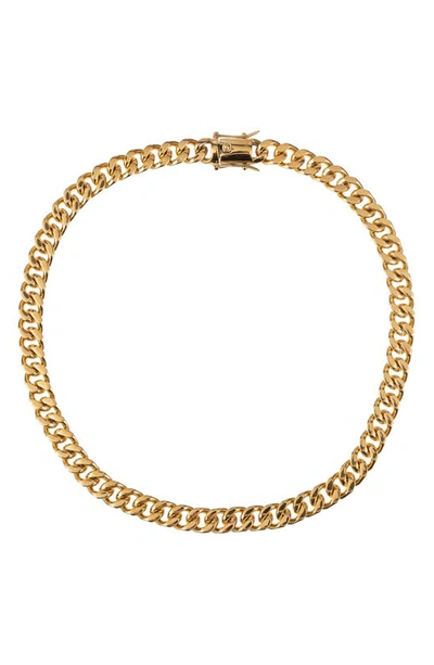 Shop Eye Candy Los Angeles Romeo Titanium Curb Chain Necklace & Bracelet Set In Gold