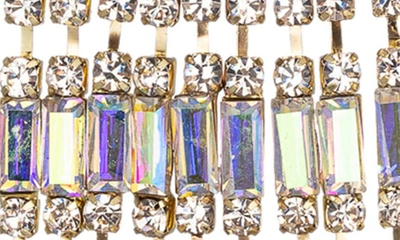 Eye Candy Los Angeles Elena Ab Crystal Fringe Drop Earrings In Gold