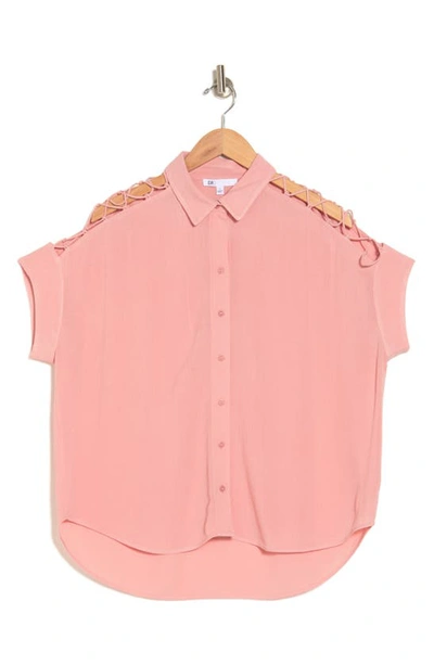 Shop Dr2 By Daniel Rainn Gauze Button-up Shirt In Petal Pink