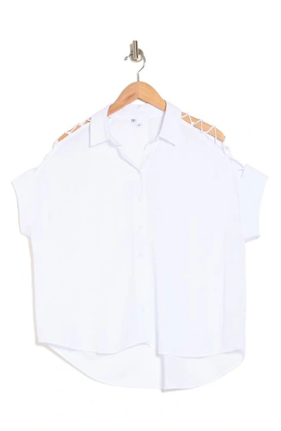 Shop Dr2 By Daniel Rainn Gauze Button-up Shirt In New White