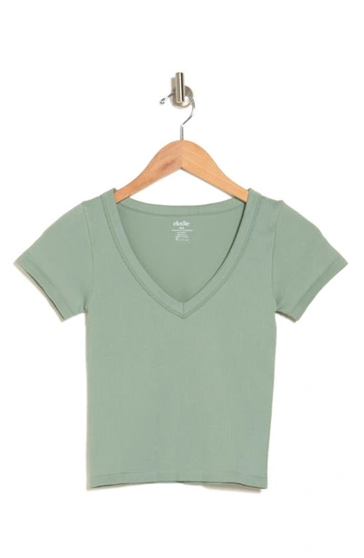 Shop Elodie Seamless V-neck Top In Dusty Green