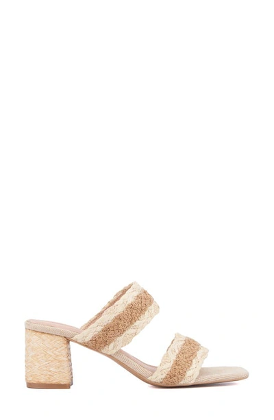 New York And Company Women's Fala Block Heel Sandal In Bone/natural