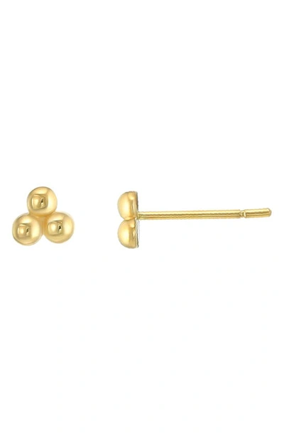 Shop Candela Jewelry Trinity Stud Earrings In Gold