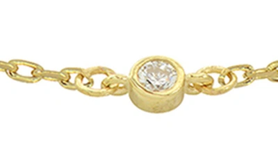 Shop Candela Jewelry 10k Gold Bezel Set Cz Station Anklet In Clear