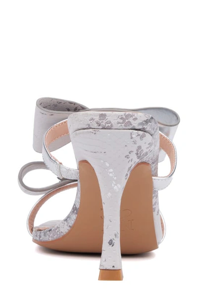 New York And Company Women's Dalila Bow Heel Sandal In Silver Combo