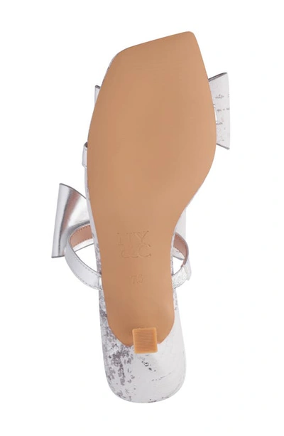New York And Company Women's Dalila Bow Heel Sandal In Silver Combo