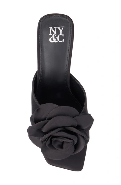 Shop New York And Company Gardenia Flower Sandal In Black
