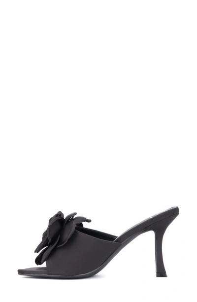 Shop New York And Company Gardenia Flower Sandal In Black