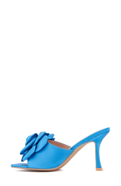 Shop New York And Company Gardenia Flower Sandal In Vivid Blue