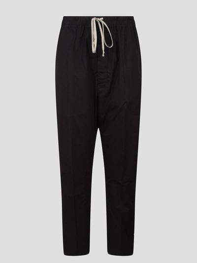 Shop Rick Owens Drawstring Long Trousers In Black