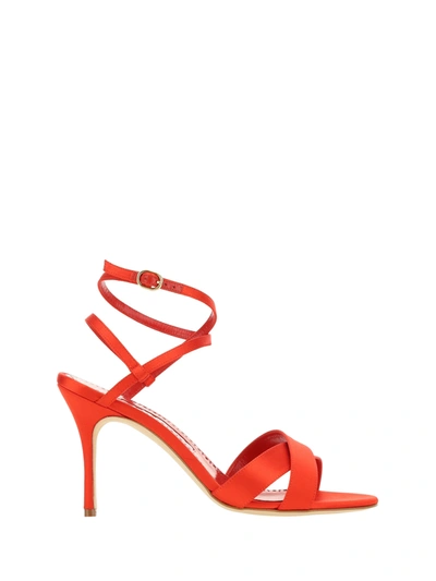 Shop Manolo Blahnik Tormenfa Fabio Satin 090 Sandal In Bred