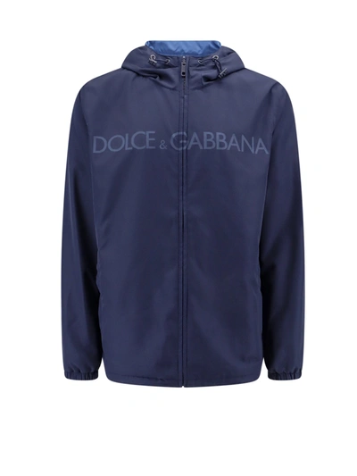 Shop Dolce & Gabbana Nylon Reversible Jacket With Frontal Logo