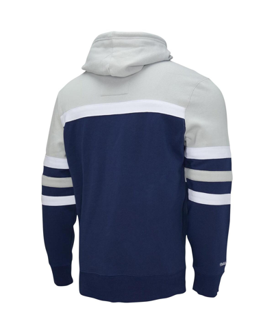 Mitchell & Ness Men's  Gray, Navy Dallas Cowboys Big And Tall Head Coach Pullover Hoodie In Navy