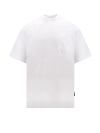Shop Sacai Cotton T-shirt With Zip On The Bottom