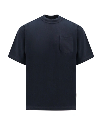 Shop Sacai Cotton T-shirt With Zip On The Bottom