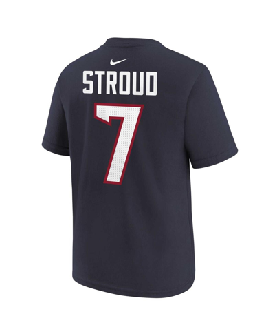 Nike Little Boys And Girls  C.j. Stroud Navy Houston Texans Player Name And Number T-shirt In Navy