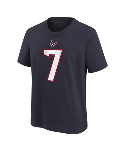 Shop Nike Little Boys And Girls  C.j. Stroud Navy Houston Texans Player Name And Number T-shirt