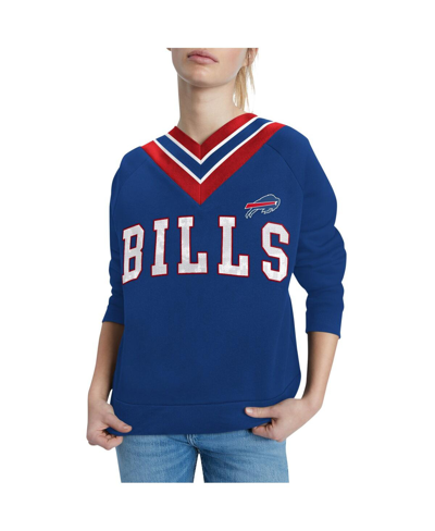 Shop Tommy Hilfiger Women's  Royal Buffalo Bills Heidi Raglan V-neck Sweater