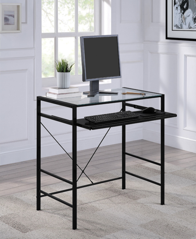 Shop Osp Home Furnishings Office Star 30.25" Glass, Steel Zephyr Computer Desk In Black