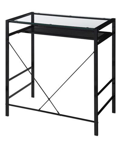 Osp Home Furnishings Office Star 30.25" Glass, Steel Zephyr Computer Desk In Black
