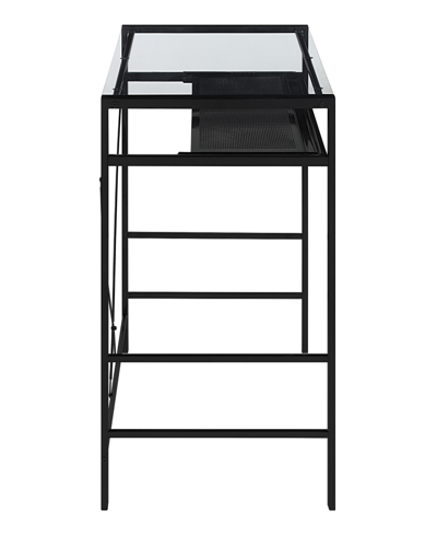 Osp Home Furnishings Office Star 30.25" Glass, Steel Zephyr Computer Desk In Black