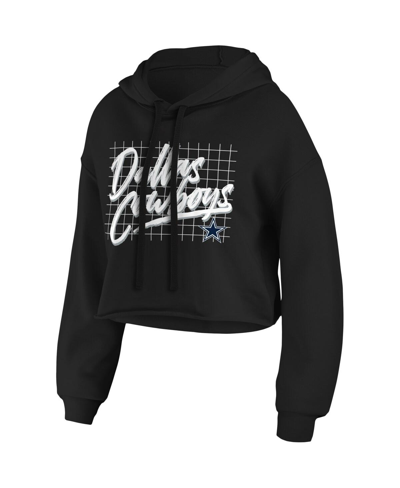 Wear By Erin Andrews Black Dallas Cowboys Domestic Cropped Pullover Hoodie In Black