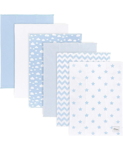 Shop Comfy Cubs Baby Boys And Baby Girls Cotton Burp Cloths, Pack Of 6 In Blue