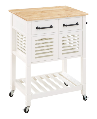 Shop Osp Home Furnishings Office Star 34.25" Wood Stafford Kitchen Cart In White