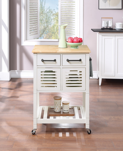 Osp Home Furnishings Office Star 34.25" Wood Stafford Kitchen Cart In White