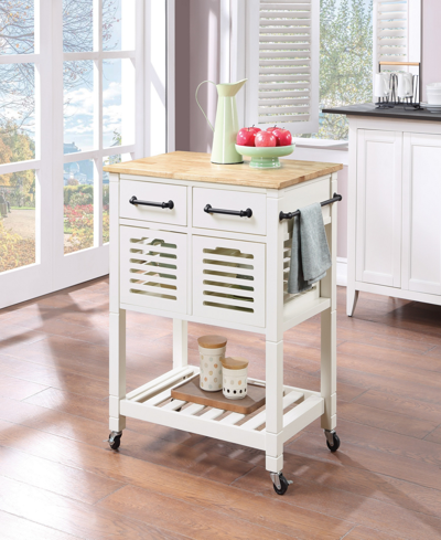Osp Home Furnishings Office Star 34.25" Wood Stafford Kitchen Cart In White