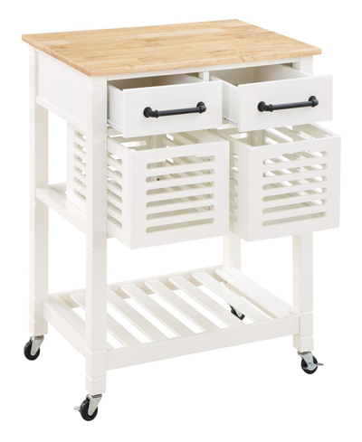 Osp Home Furnishings Office Star 34.25" Wood Stafford Kitchen Cart In White