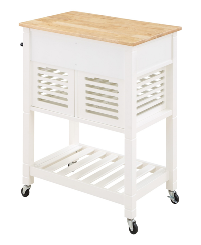 Osp Home Furnishings Office Star 34.25" Wood Stafford Kitchen Cart In White