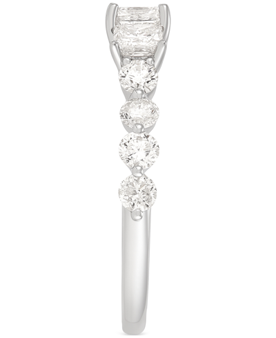 Shop Macy's Diamond Princess-cut Three Stone Engagement Ring (2 Ct. T.w.) In 14k White Gold